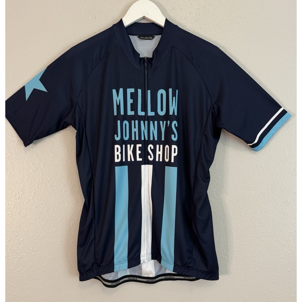 Giordana Mellow Johnny's Bike Shop Cycling Jersey Made Italy Navy Mens XXL